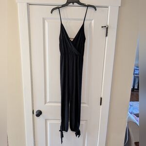 Rolla Coaster Black Sleeveless with Straps and Ties on Pant Legs, Size M